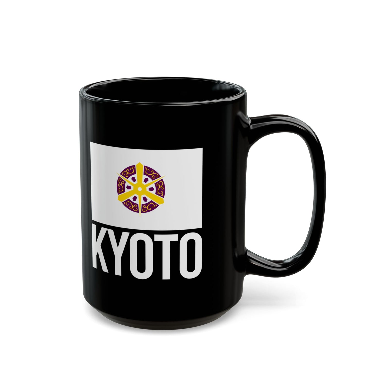 Kyoto City Flag Black Ceramic Mug - 11oz, 15oz