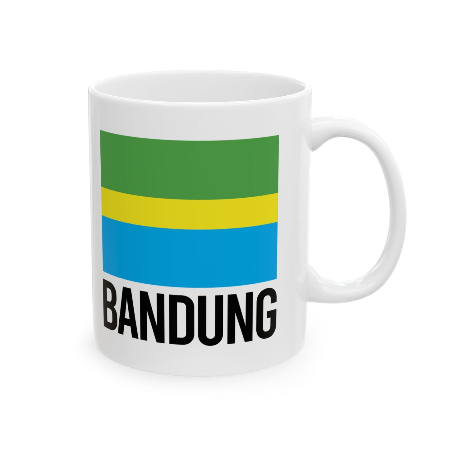 Bandung City Flag White Ceramic Mug - 11oz, 15oz