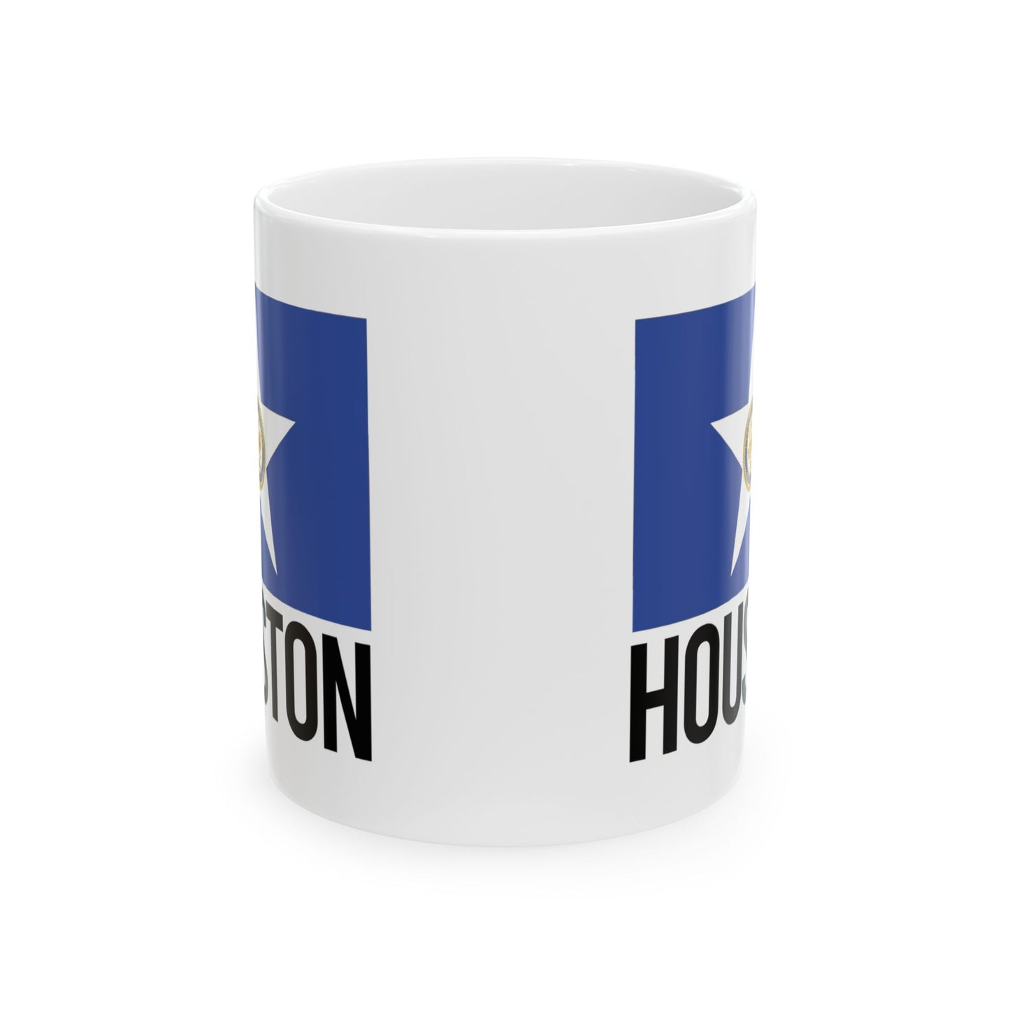 Houston City Flag White Ceramic Mug - 11oz, 15oz