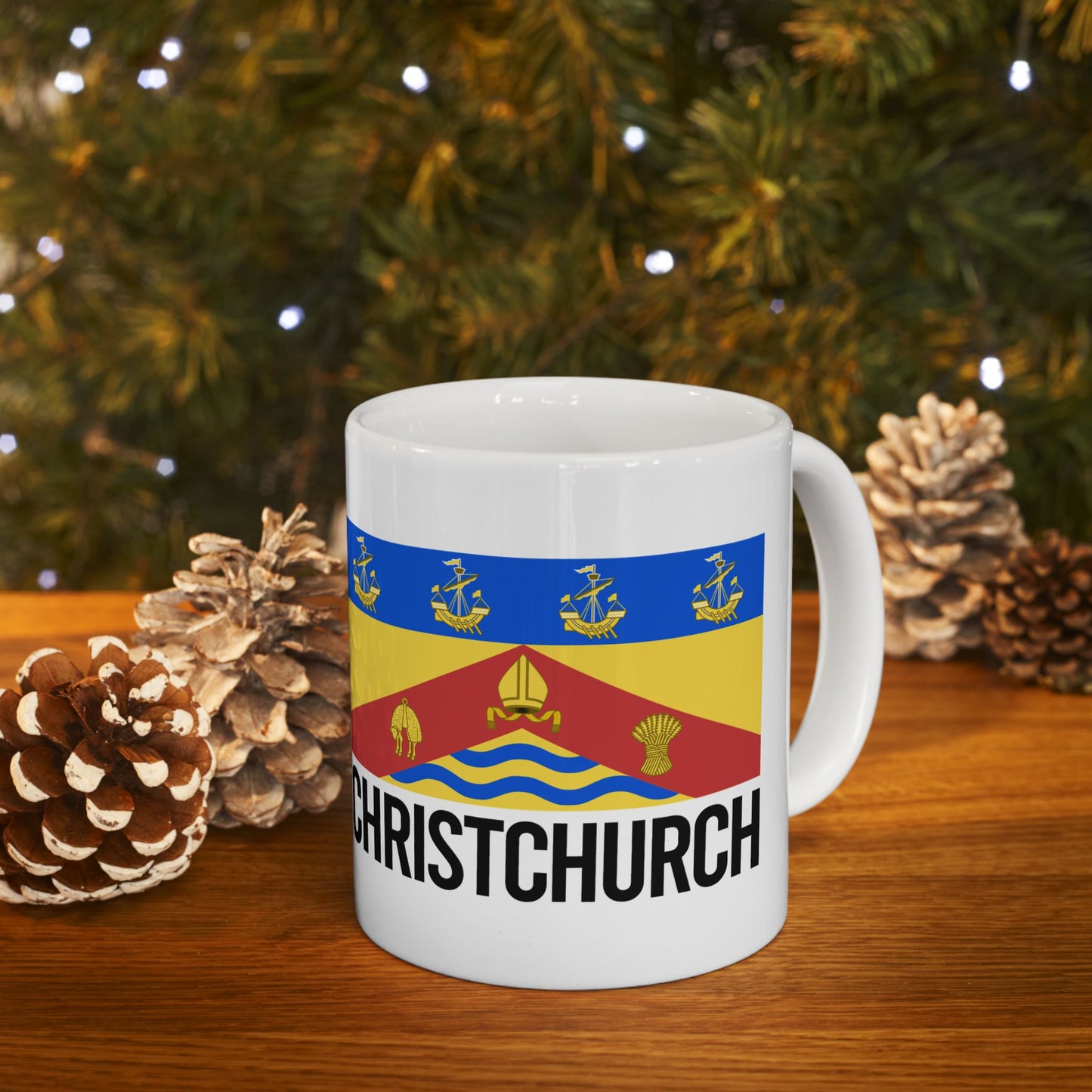 Christchurch City Flag White Ceramic Mug - 11oz, 15oz