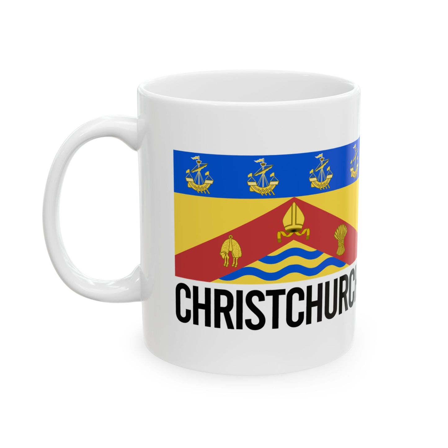 Christchurch City Flag White Ceramic Mug - 11oz, 15oz