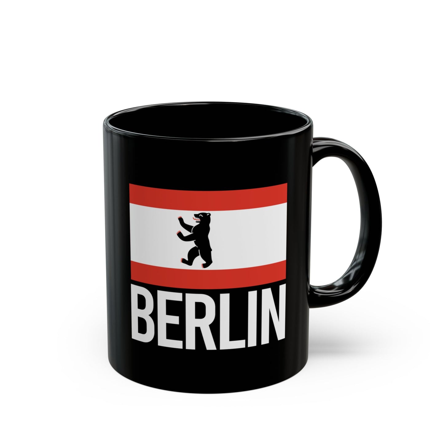 Berlin City Flag Black Ceramic Mug - 11oz, 15oz