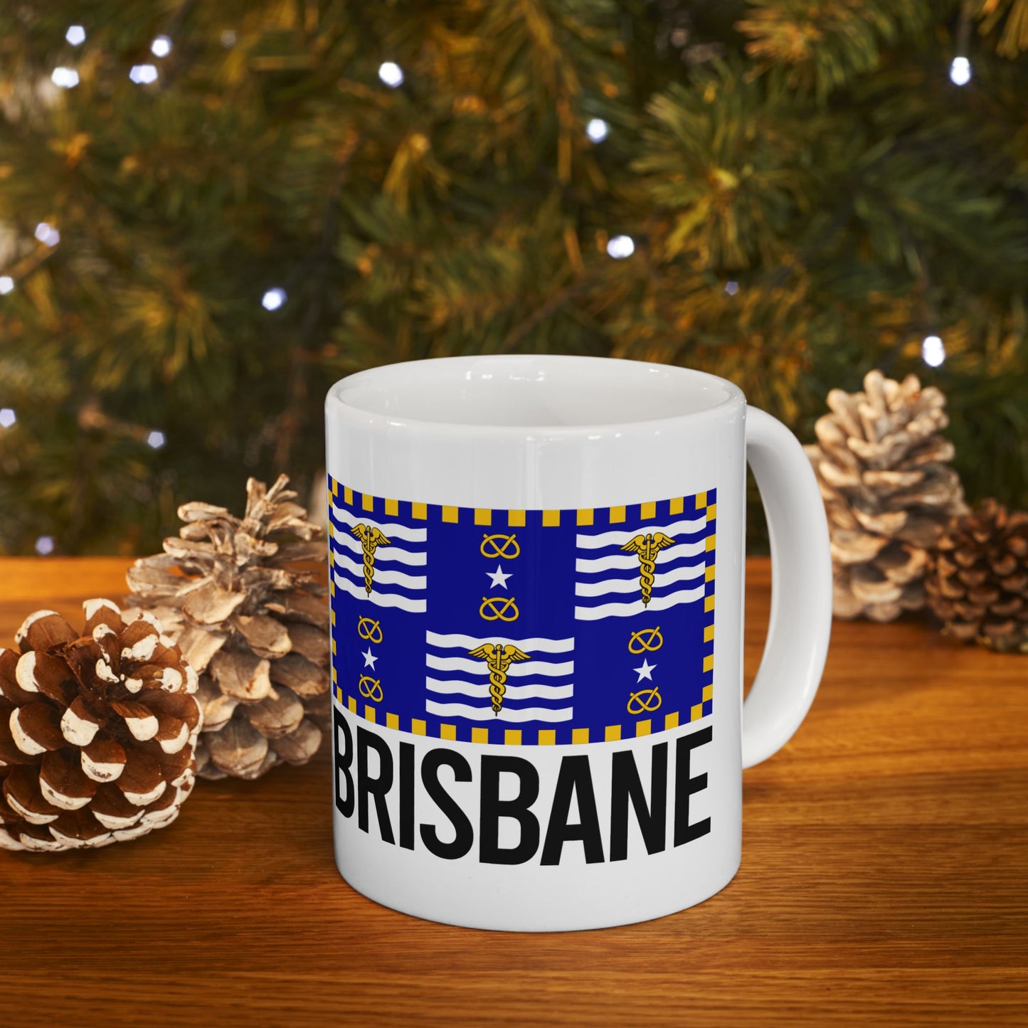 Brisbane City Flag White Ceramic Mug - 11oz, 15oz