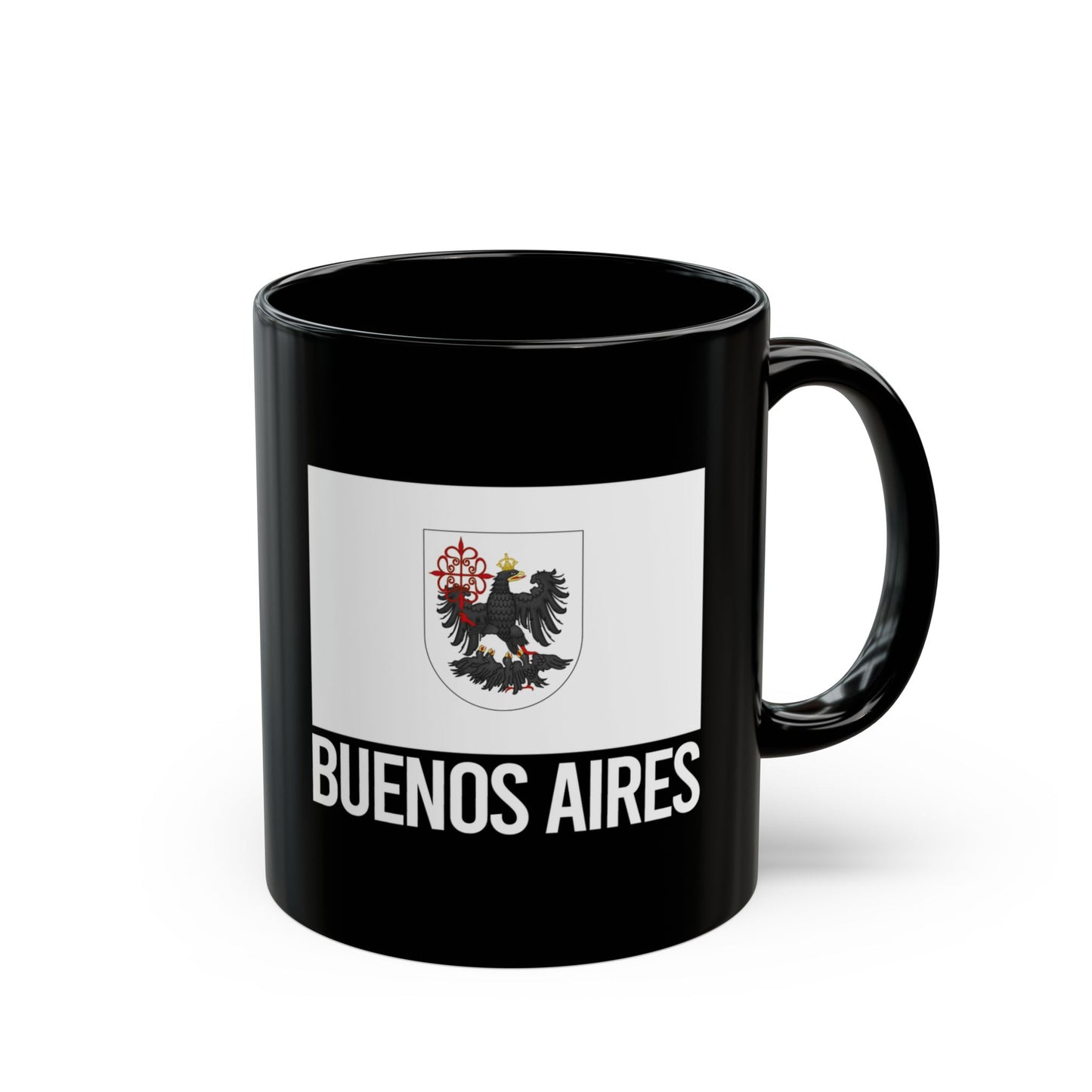 Buenos Aires City Flag Black Ceramic Mug - 11oz, 15oz