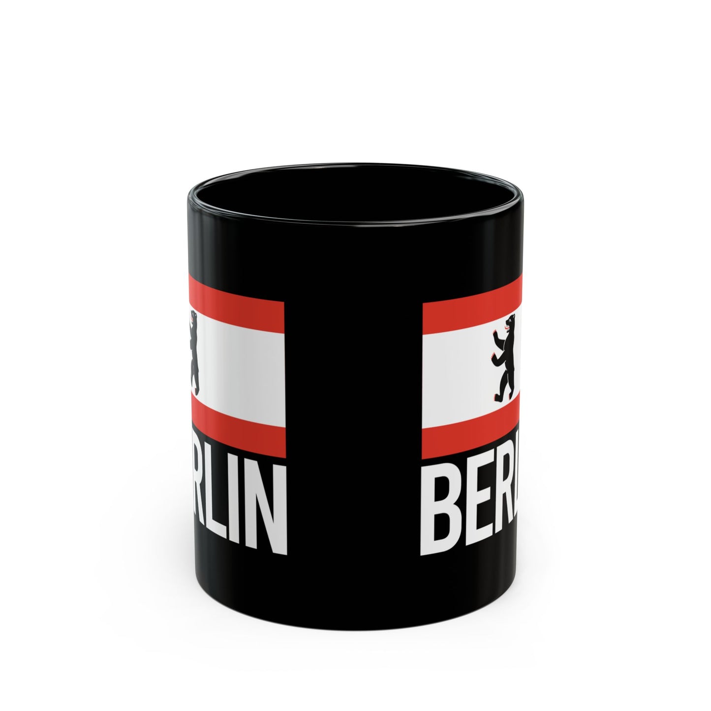 Berlin City Flag Black Ceramic Mug - 11oz, 15oz