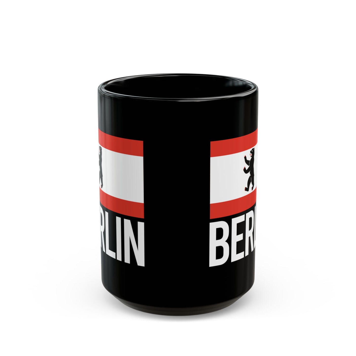 Berlin City Flag Black Ceramic Mug - 11oz, 15oz