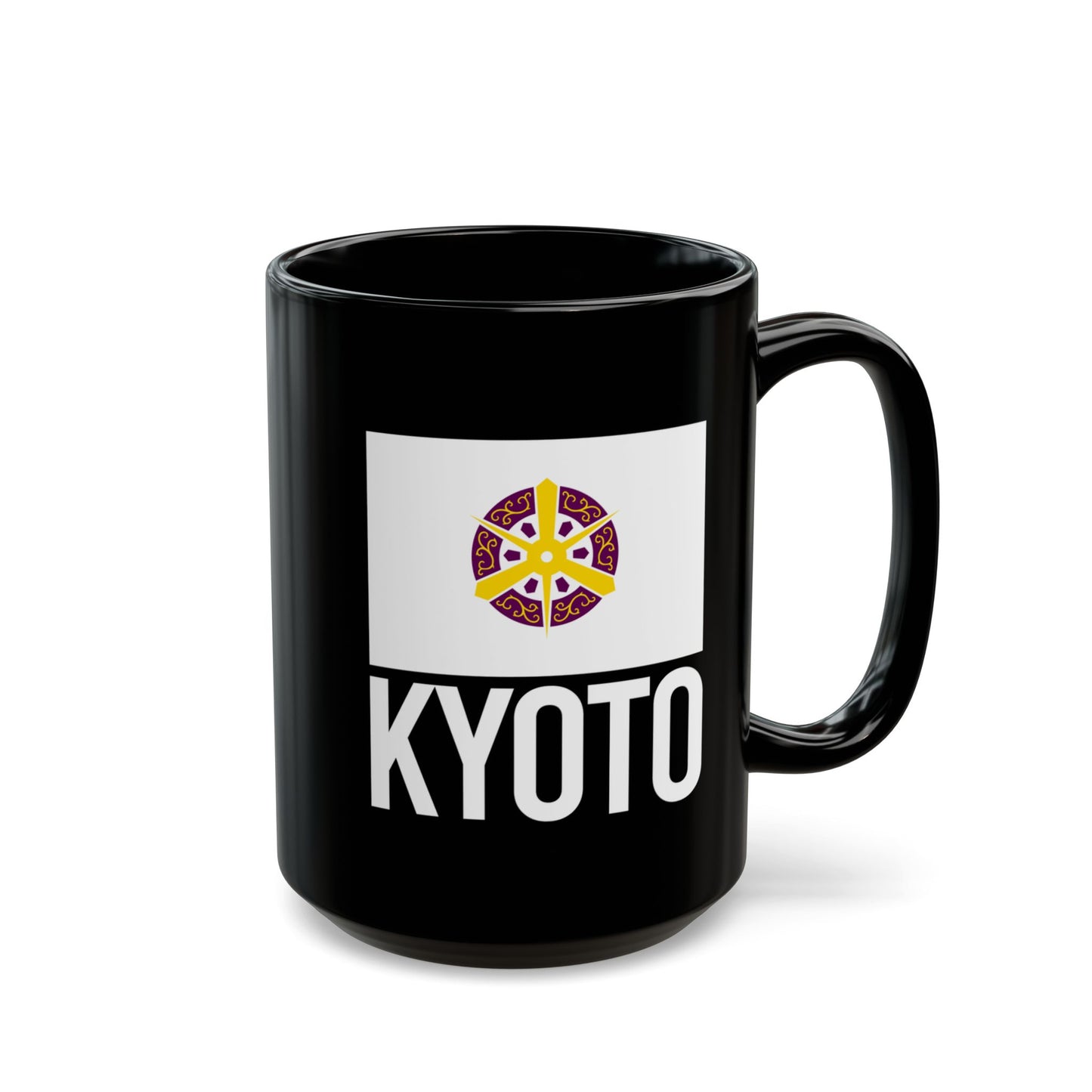 Kyoto City Flag Black Ceramic Mug - 11oz, 15oz