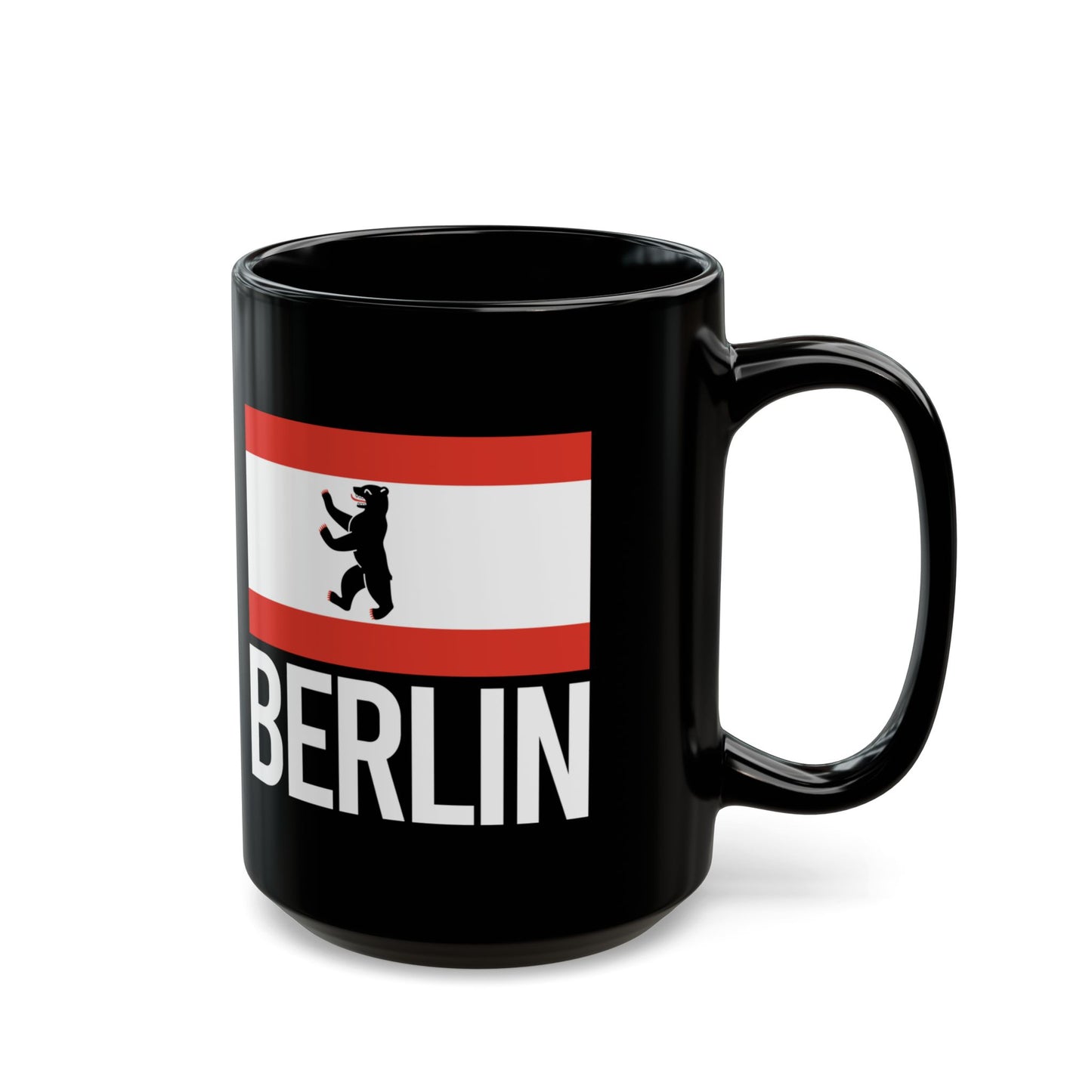 Berlin City Flag Black Ceramic Mug - 11oz, 15oz