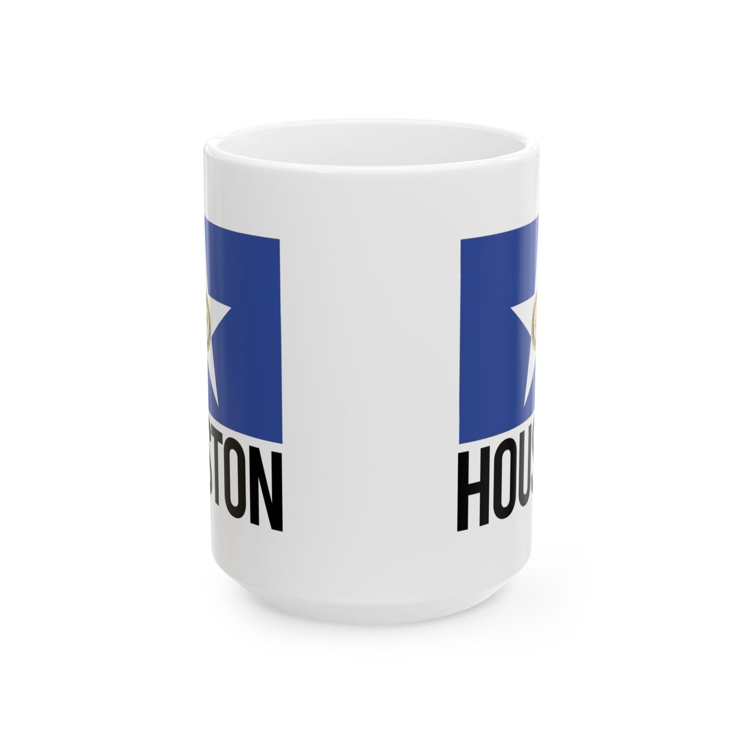 Houston City Flag White Ceramic Mug - 11oz, 15oz