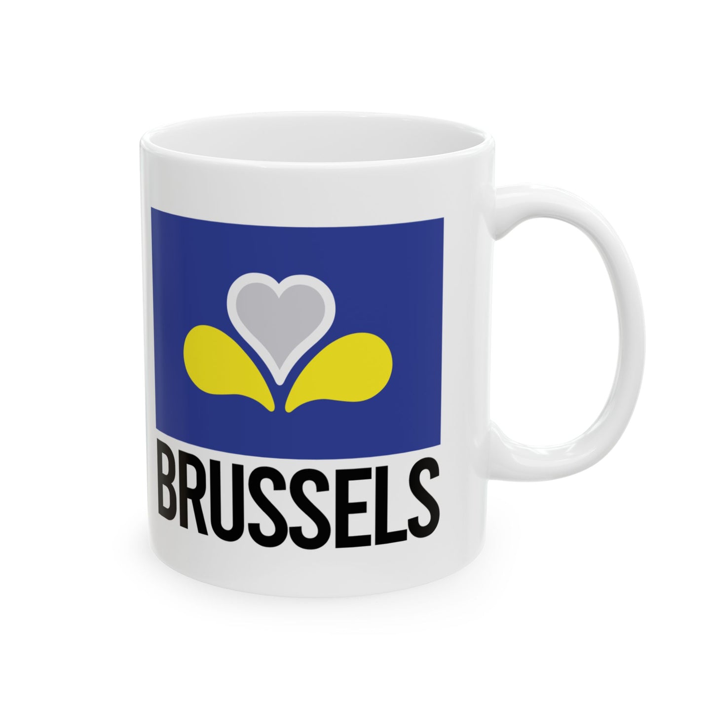 Brussels Flag White Ceramic Mug - 11oz, 15oz