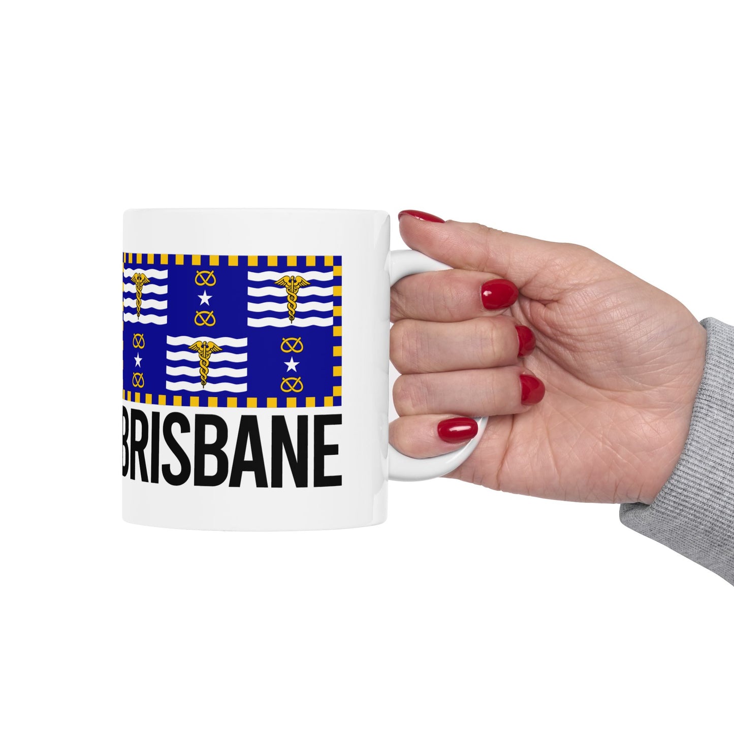 Brisbane City Flag White Ceramic Mug - 11oz, 15oz