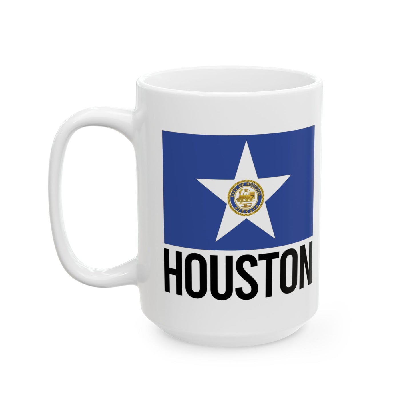 Houston City Flag White Ceramic Mug - 11oz, 15oz