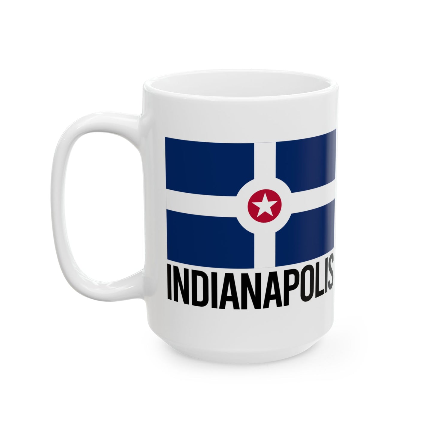 Indianapolis City Flag White Ceramic Mug - 11oz, 15oz