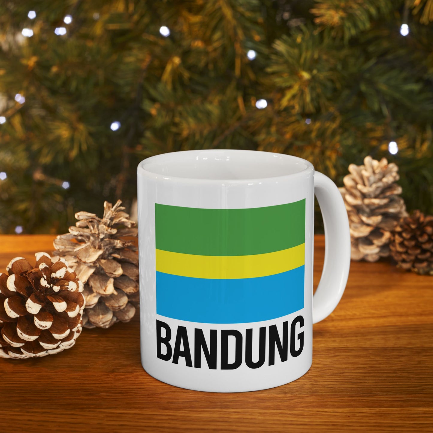 Bandung City Flag White Ceramic Mug - 11oz, 15oz