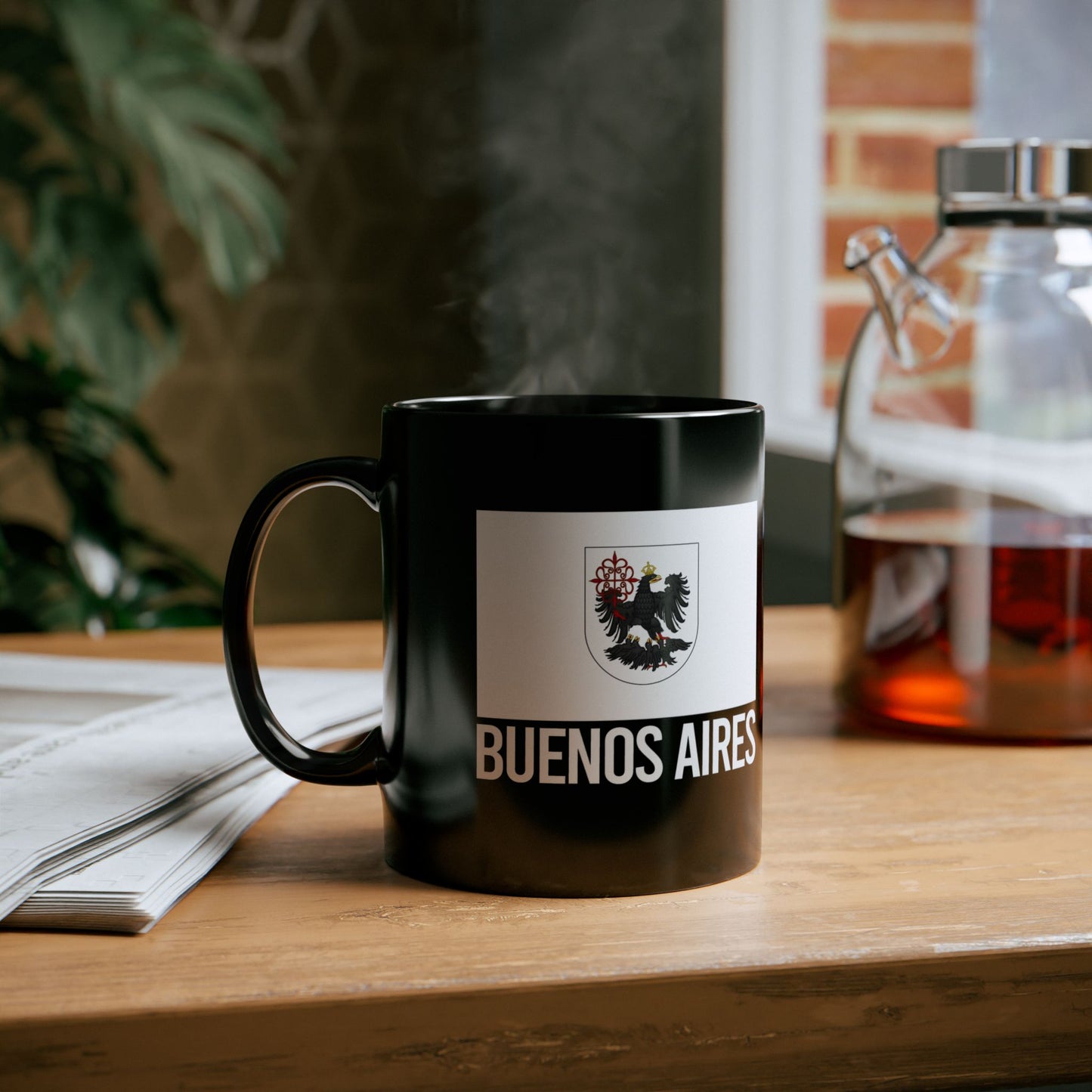 Buenos Aires City Flag Black Ceramic Mug - 11oz, 15oz