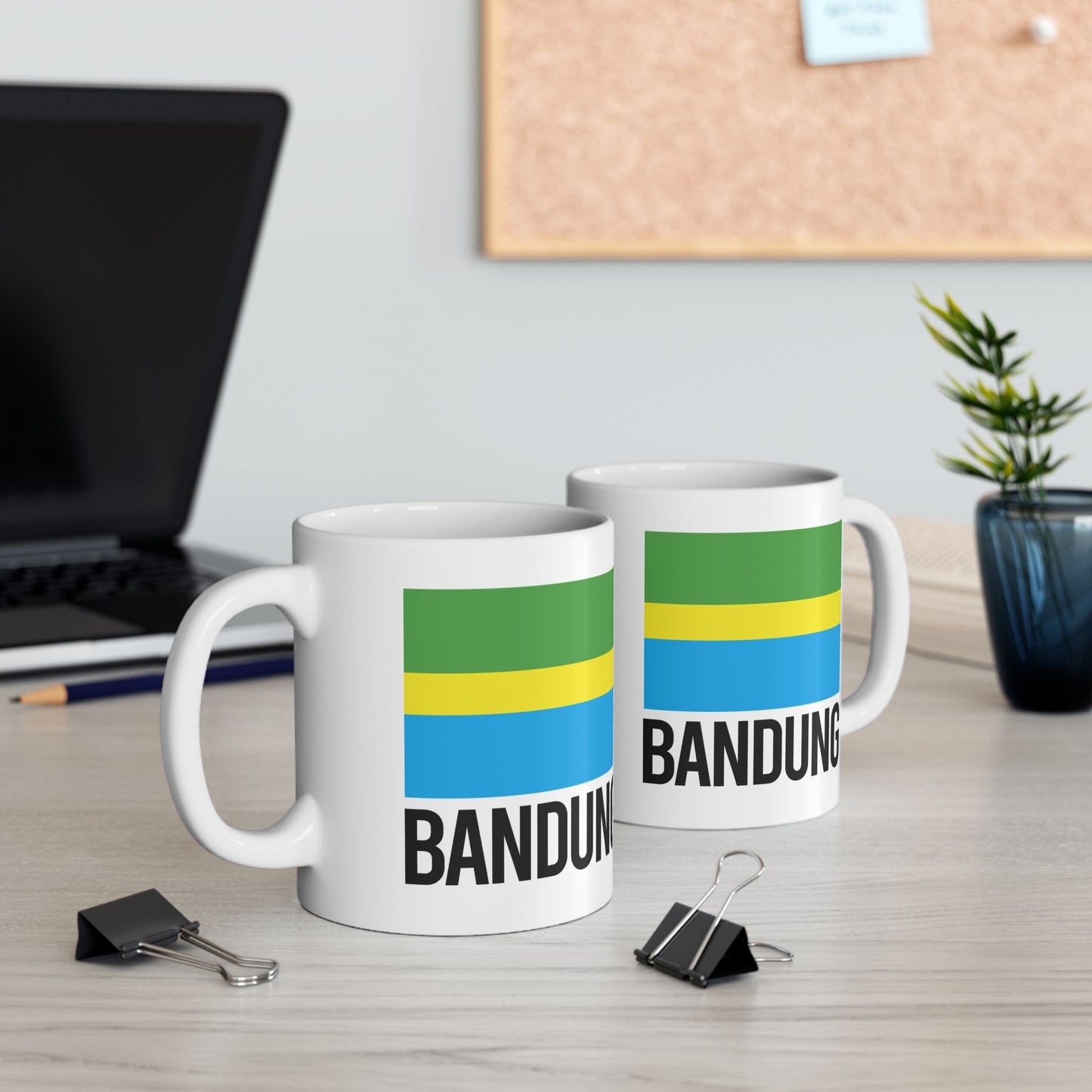 Bandung City Flag White Ceramic Mug - 11oz, 15oz