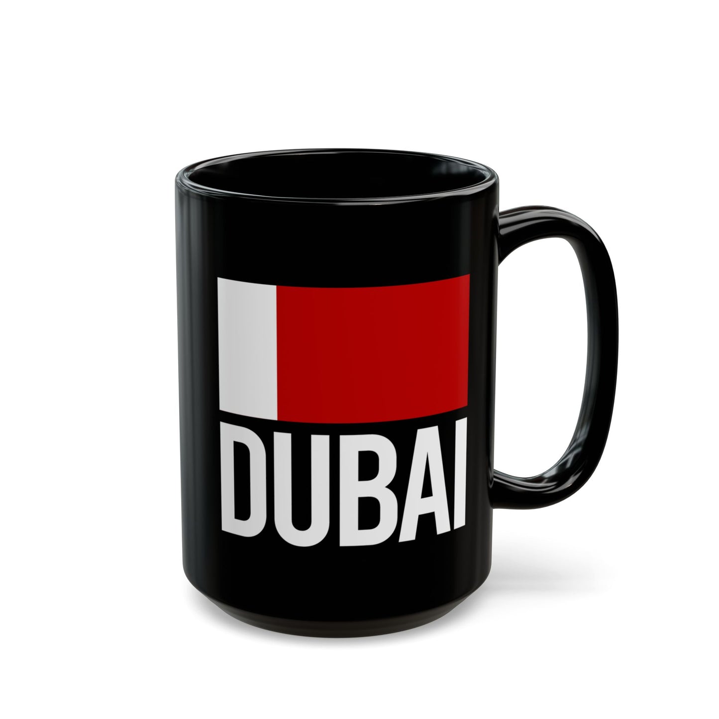 Dubai City Flag Black Ceramic Mug - 11oz, 15oz