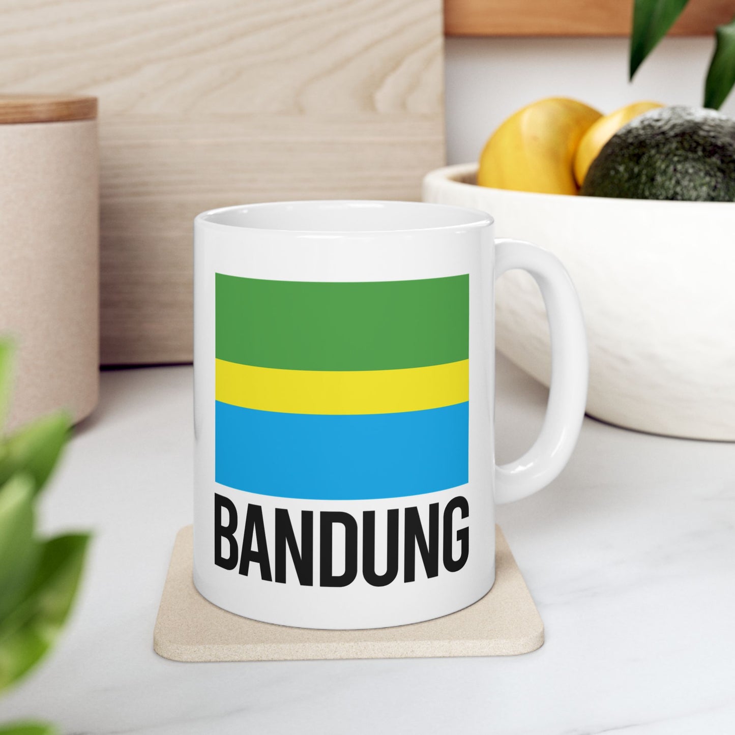Bandung City Flag White Ceramic Mug - 11oz, 15oz