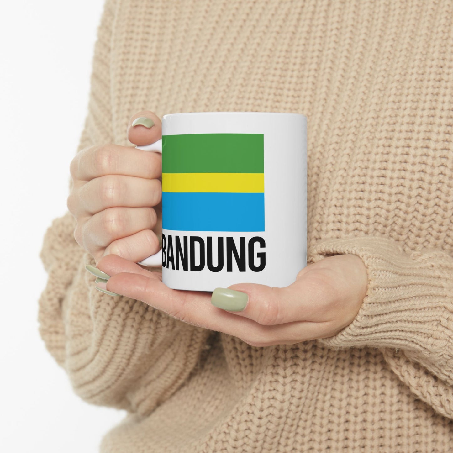 Bandung City Flag White Ceramic Mug - 11oz, 15oz