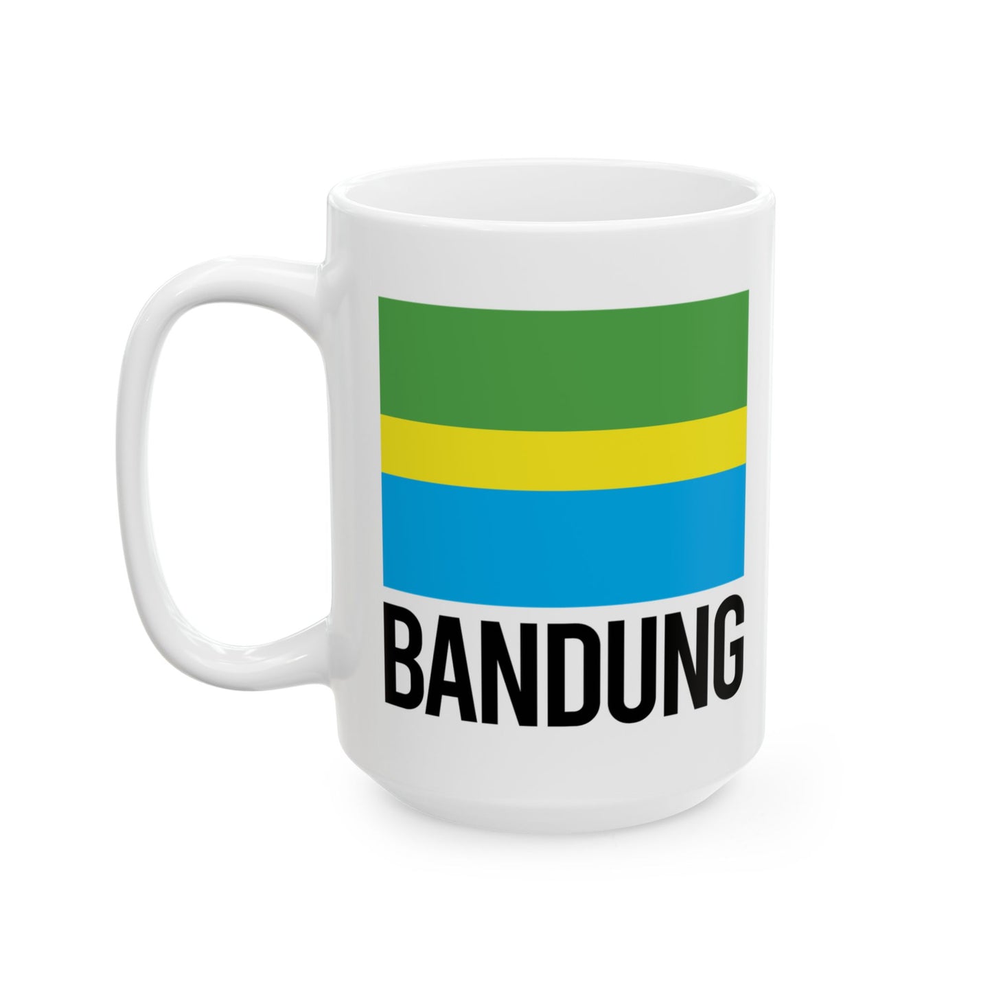 Bandung City Flag White Ceramic Mug - 11oz, 15oz