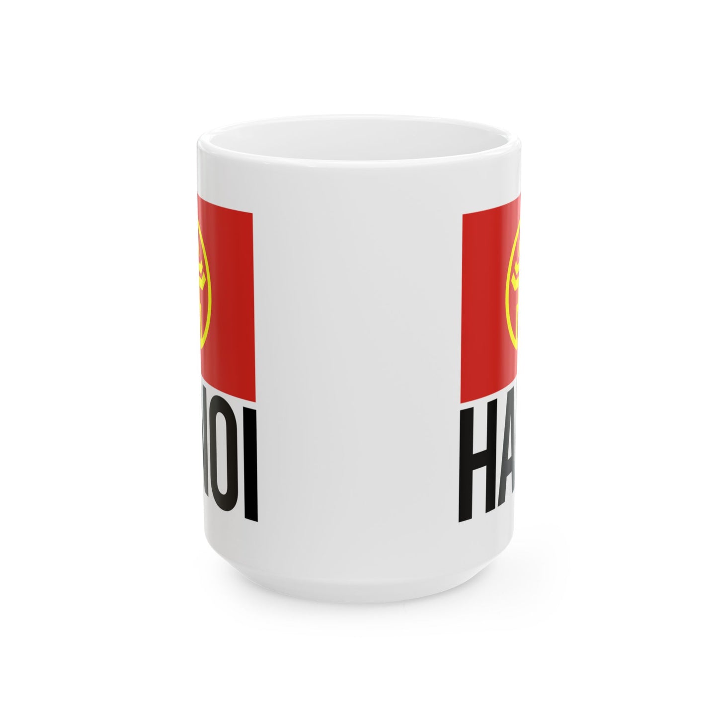 Hanoi City Flag White Ceramic Mug - 11oz, 15oz