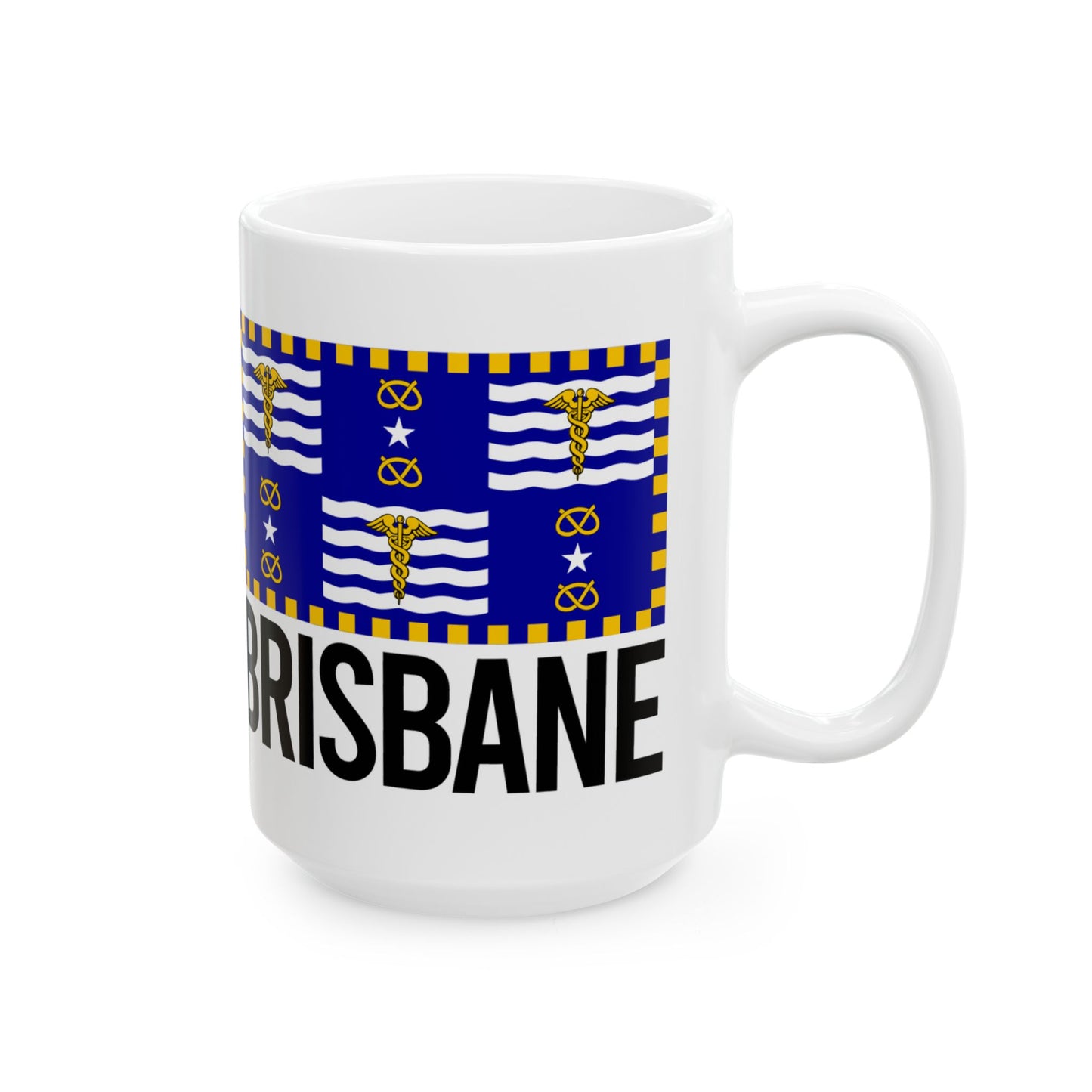 Brisbane City Flag White Ceramic Mug - 11oz, 15oz