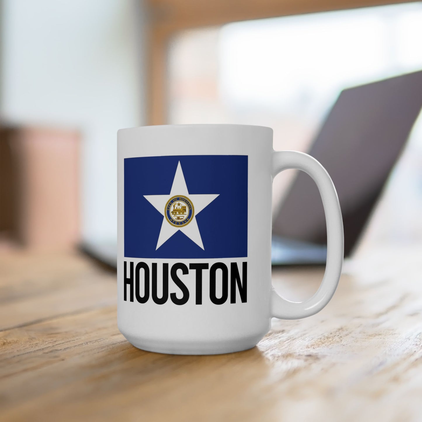 Houston City Flag White Ceramic Mug - 11oz, 15oz