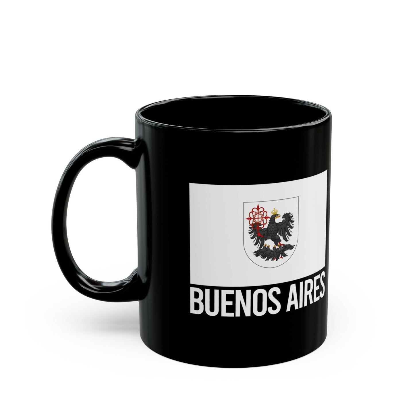 Buenos Aires City Flag Black Ceramic Mug - 11oz, 15oz