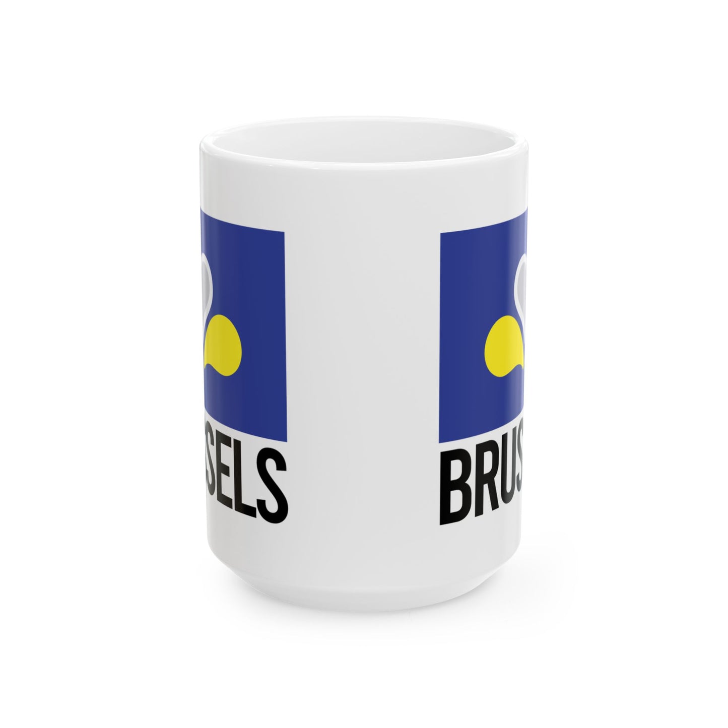 Brussels Flag White Ceramic Mug - 11oz, 15oz