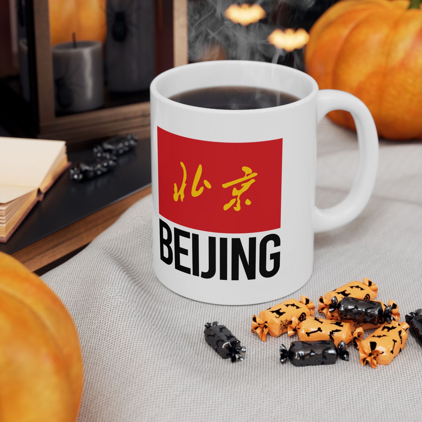 Beijing City Flag White Ceramic Mug - 11oz, 15oz