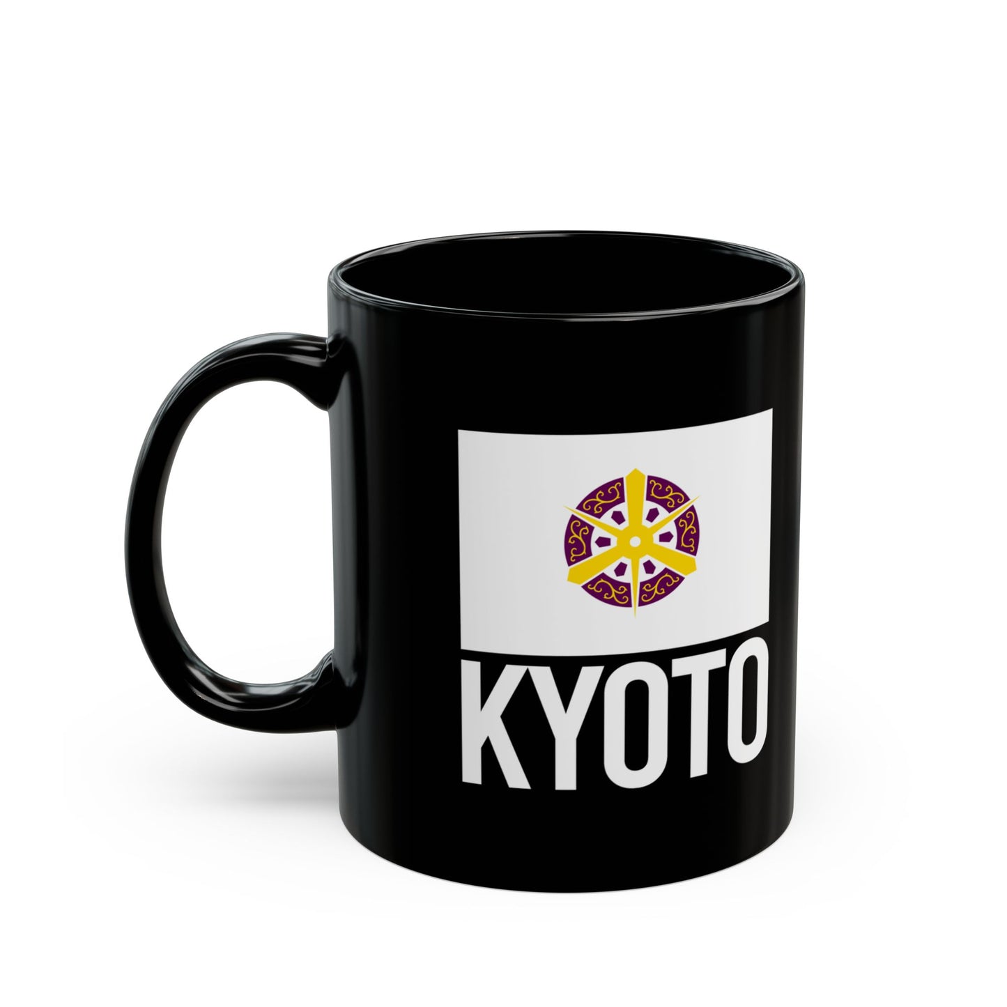 Kyoto City Flag Black Ceramic Mug - 11oz, 15oz