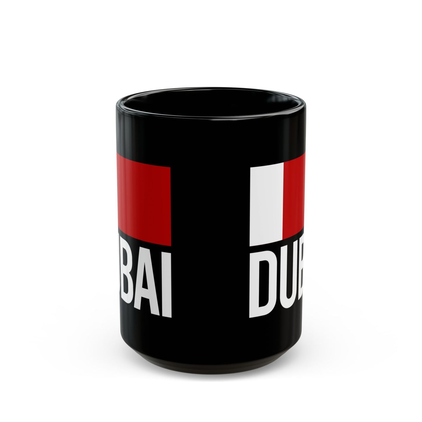 Dubai City Flag Black Ceramic Mug - 11oz, 15oz