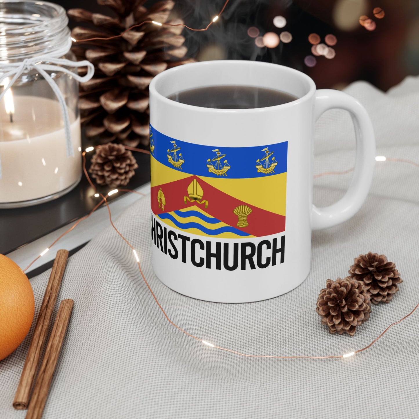 Christchurch City Flag White Ceramic Mug - 11oz, 15oz