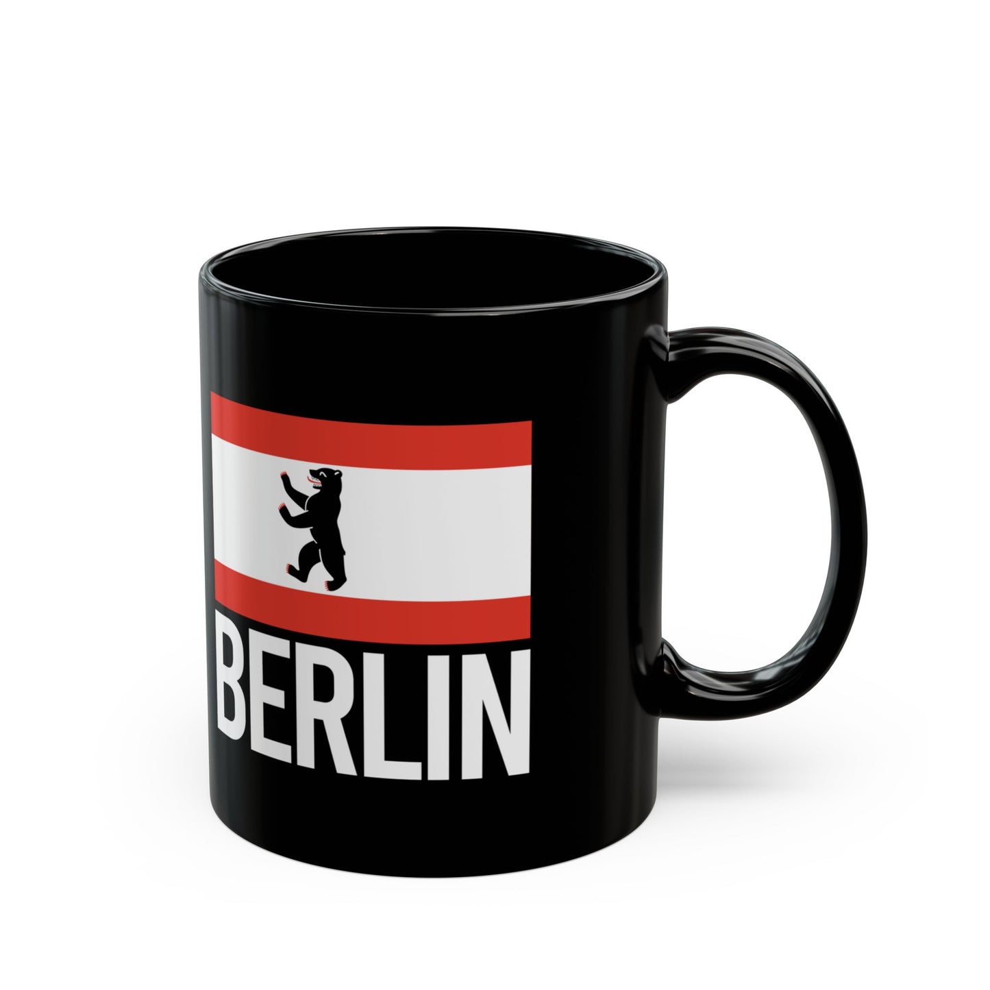 Berlin City Flag Black Ceramic Mug - 11oz, 15oz