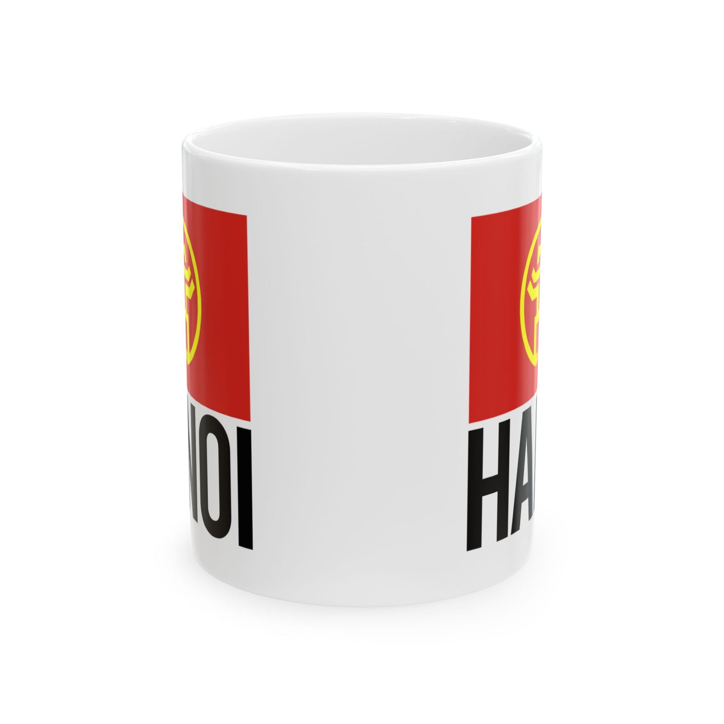 Hanoi City Flag White Ceramic Mug - 11oz, 15oz