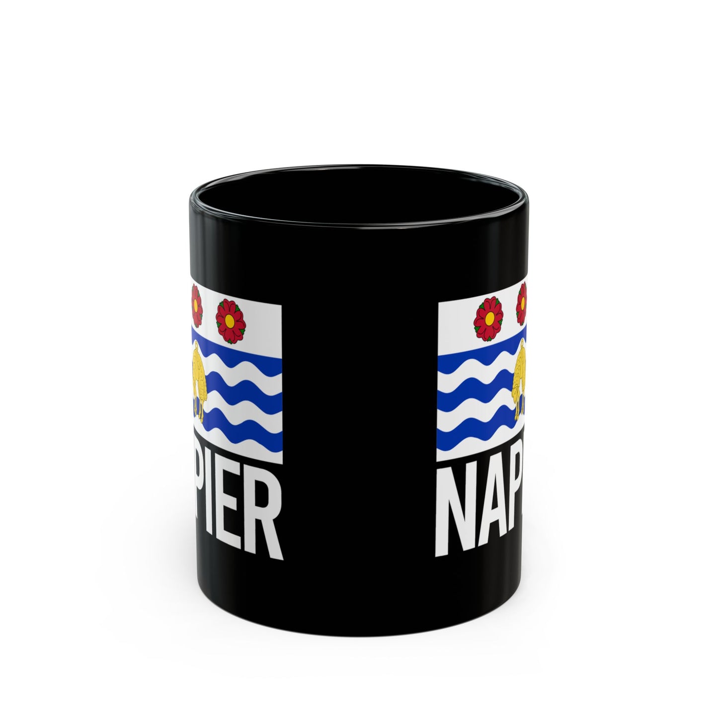 Napier City Flag Black Ceramic Mug - 11oz, 15oz