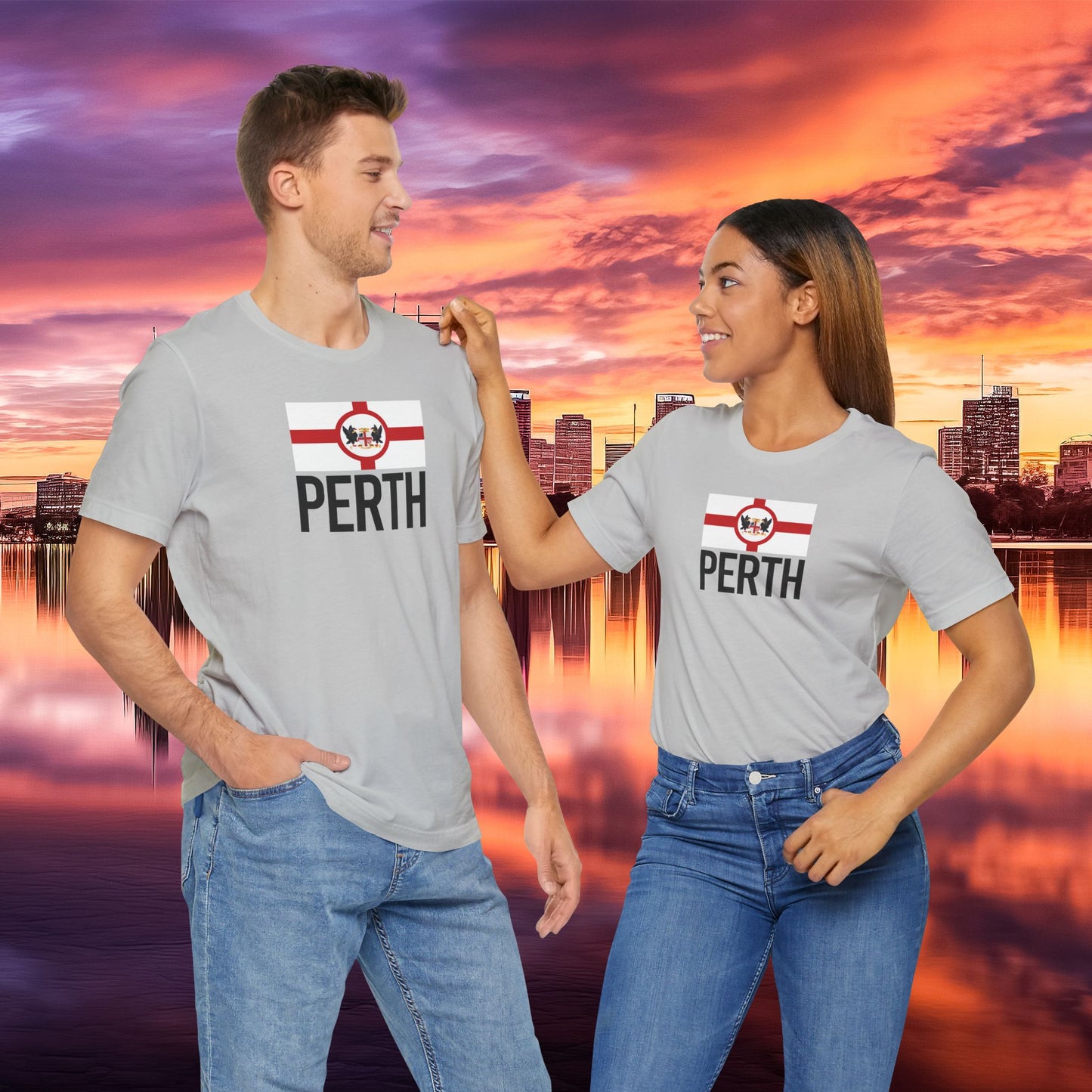 Perth City Flag T-Shirt - Unisex Jersey Short Sleeve Tee