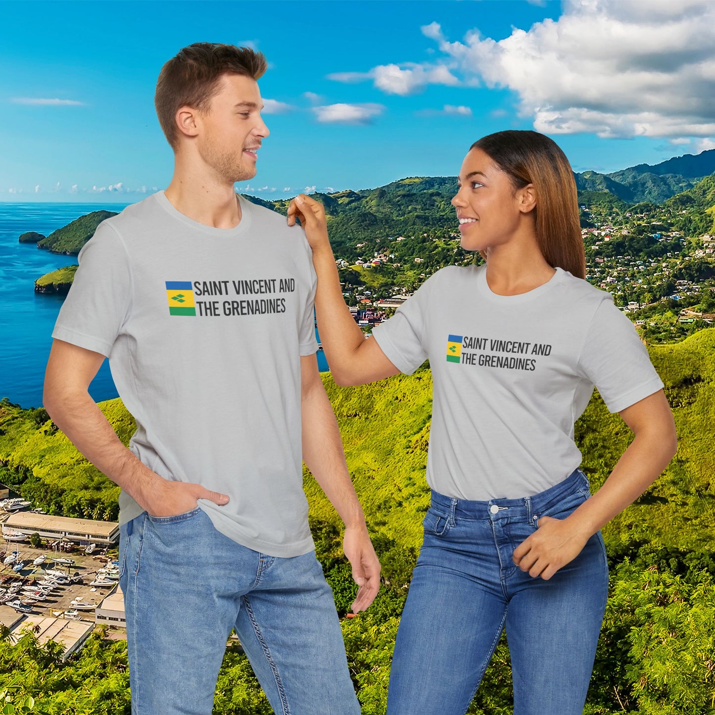 Saint Vincent and the Grenadines Minimalist Country Flag Tee