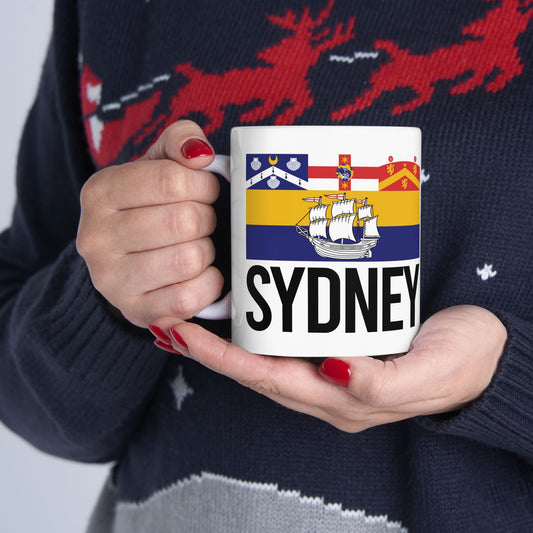 Sydney City Flag White Ceramic Mug - 11oz, 15oz