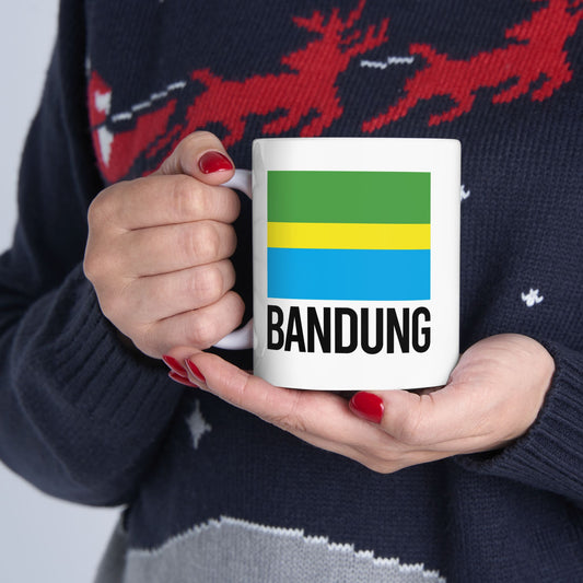 Bandung City Flag White Ceramic Mug - 11oz, 15oz