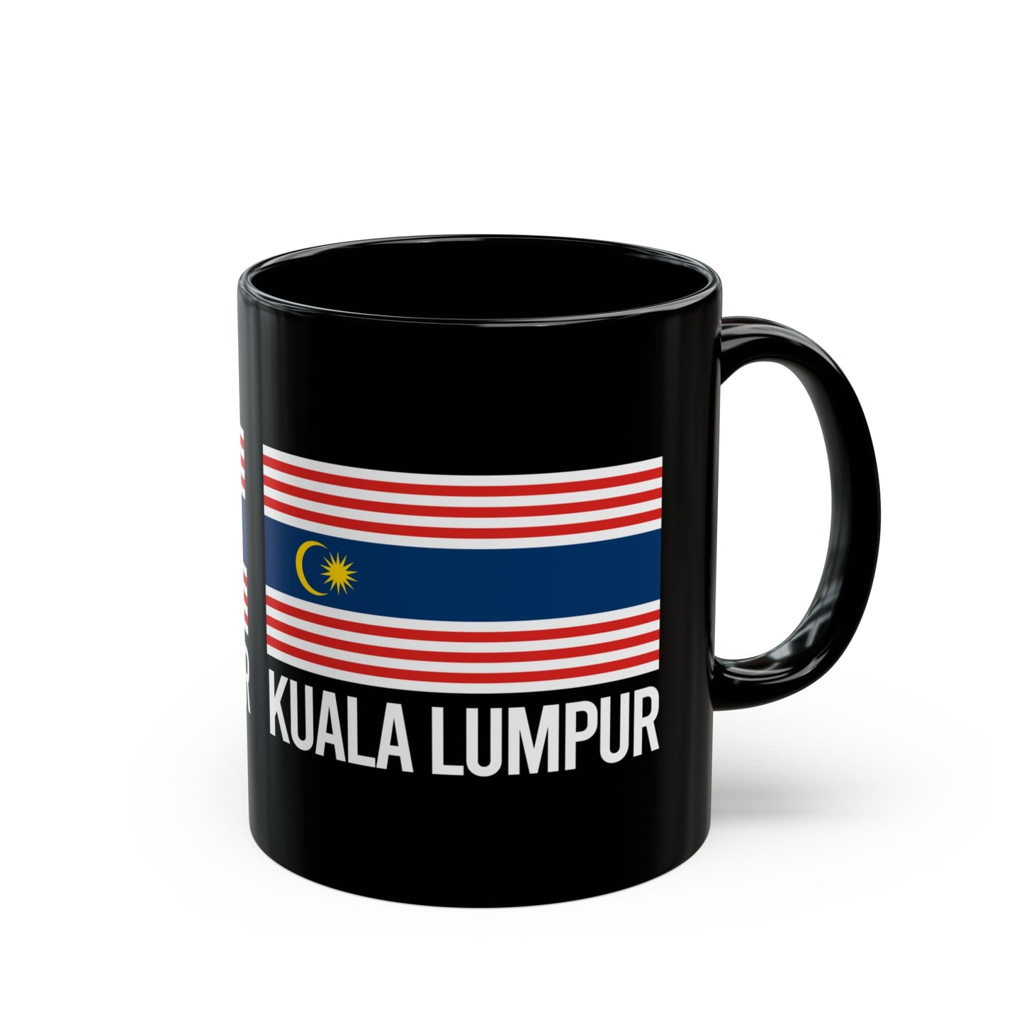 Kuala Lumpur City Flag Black Ceramic Mug - 11oz, 15oz