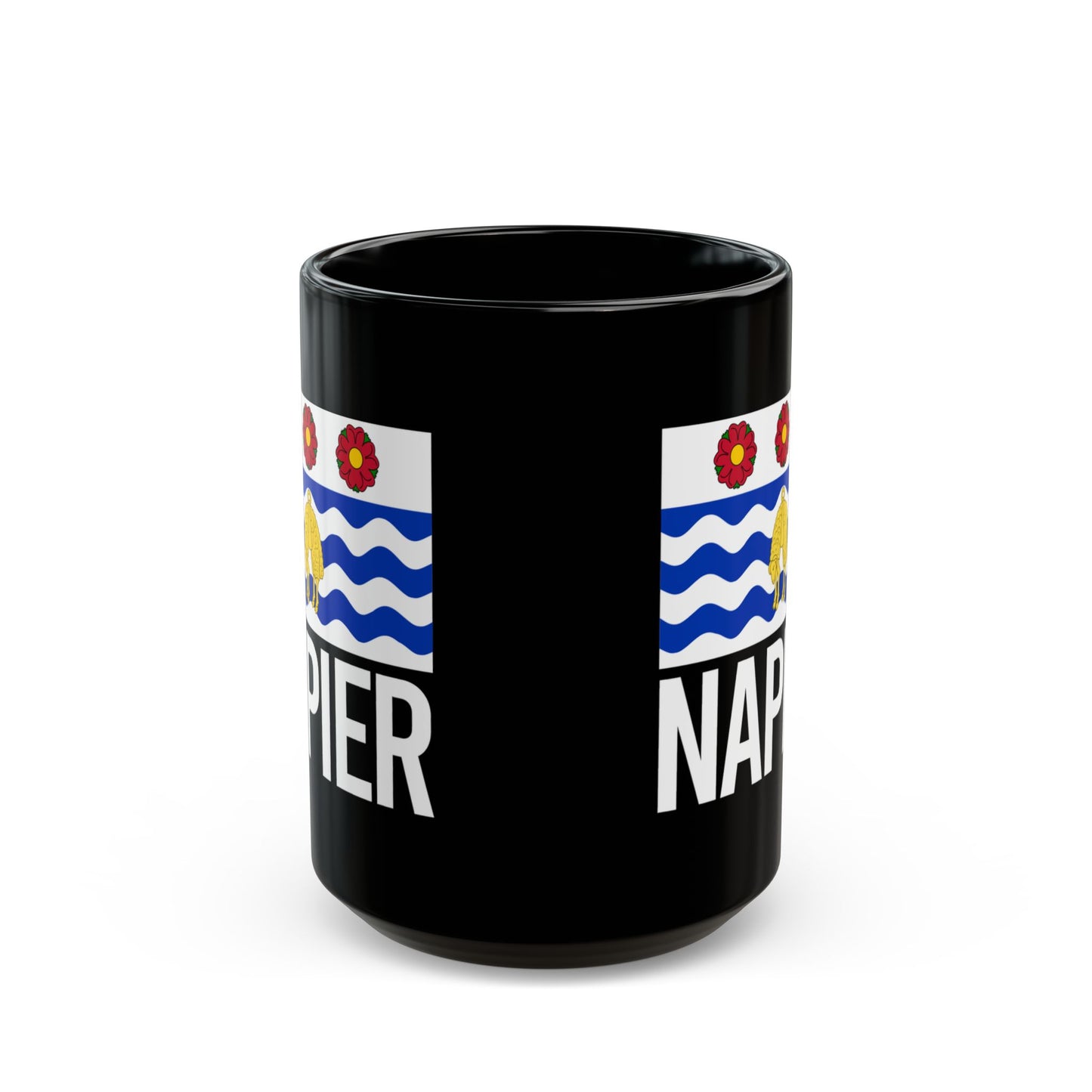 Napier City Flag Black Ceramic Mug - 11oz, 15oz