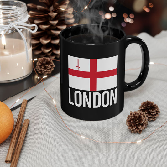 London City Flag Black Ceramic Mug - 11oz, 15oz