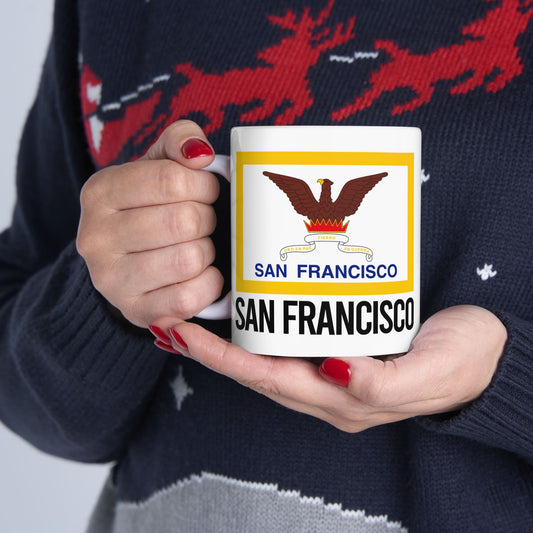 San Francisco City Flag White Ceramic Mug - 11oz, 15oz