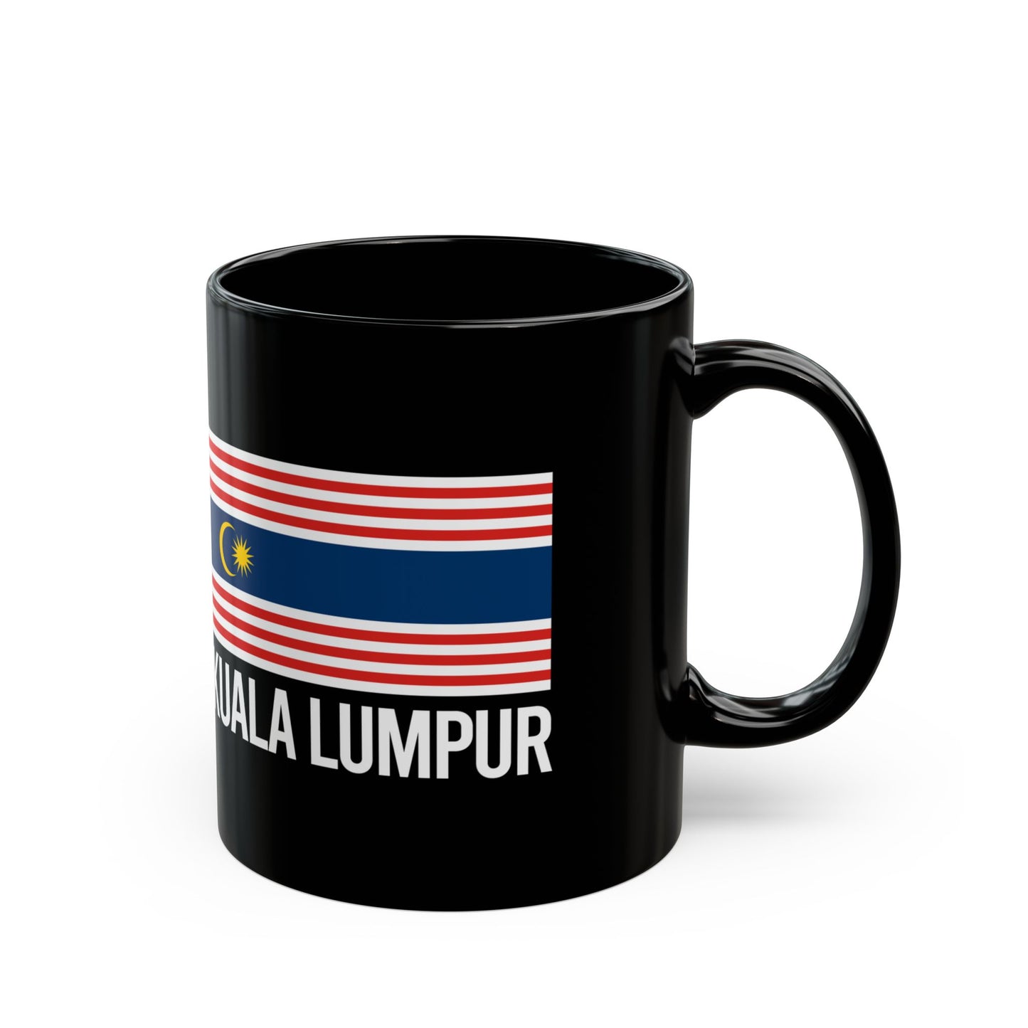 Kuala Lumpur City Flag Black Ceramic Mug - 11oz, 15oz