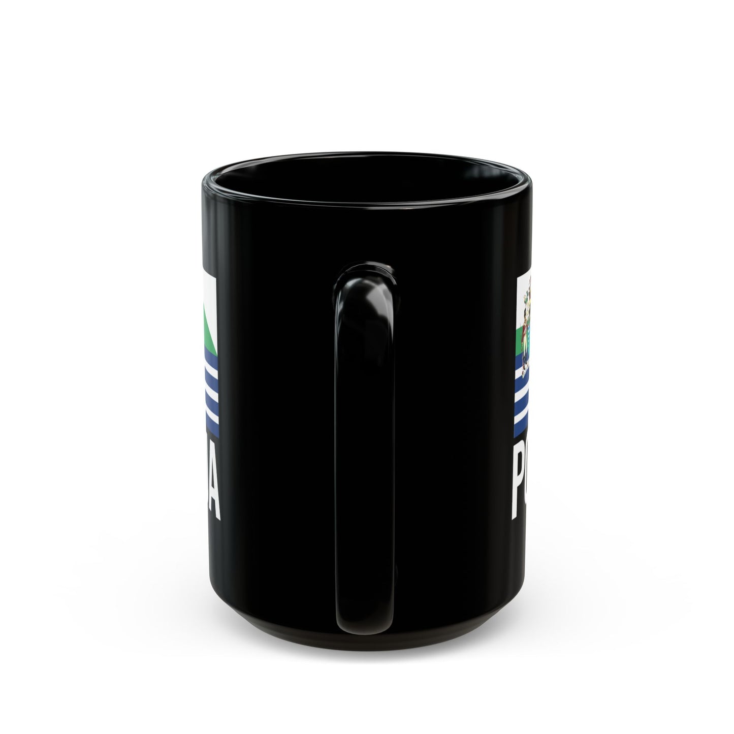 Porirua City Flag Black Ceramic Mug - 11oz, 15oz