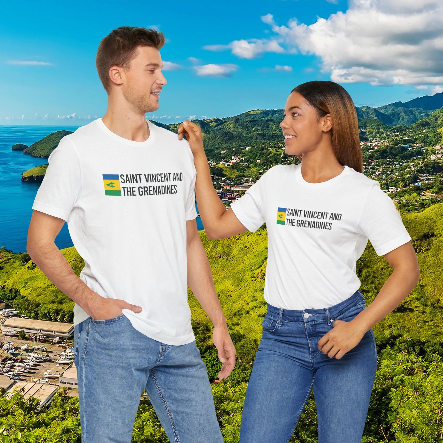 Saint Vincent and the Grenadines Minimalist Country Flag Tee