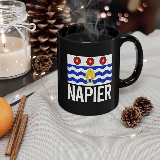 Napier City Flag Black Ceramic Mug - 11oz, 15oz