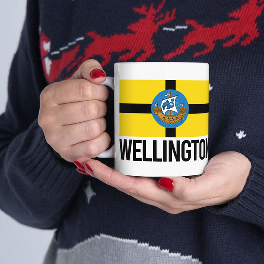 Wellington City Flag White Ceramic Mug - 11oz, 15oz